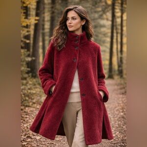 MaxMara Deep Red Teddy Coat